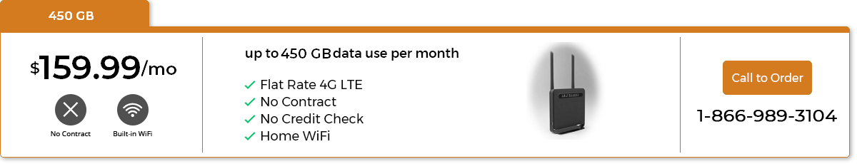 450 GB Plan, $159.99 per month